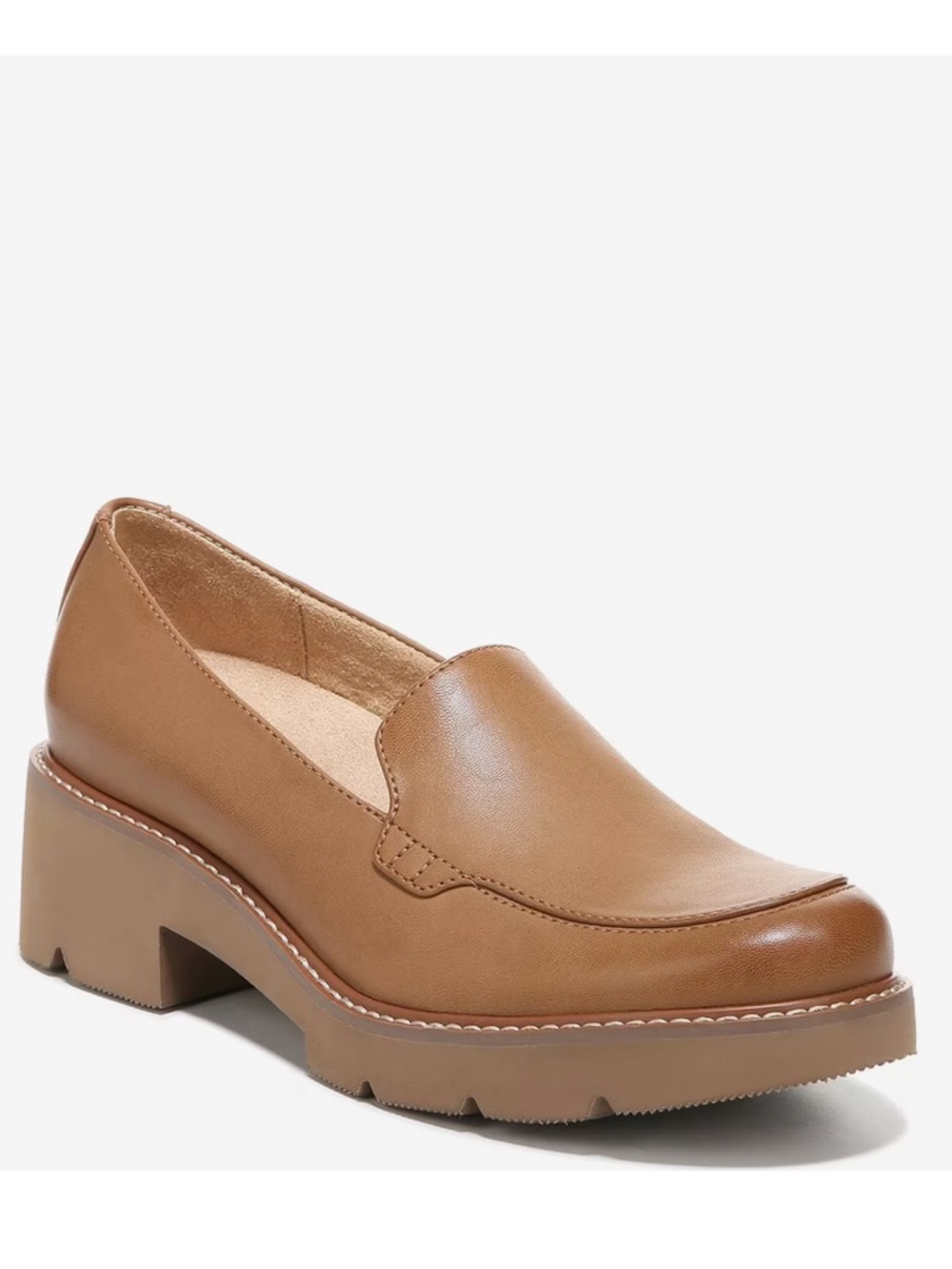 Naturalizer Women's Tan Leather Platform Haven Loafers
